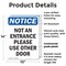 Signmission Not An Entrance Please Use Other Door OSHA Notice Sign, Plastic, 10in W x 14in L, 2PK OS-2PACK-NS-P-1014-V-15149 - alternate 2